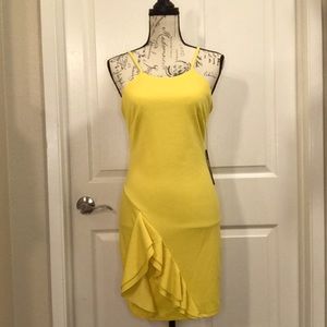 Yellow Bebe Ruffle Dress